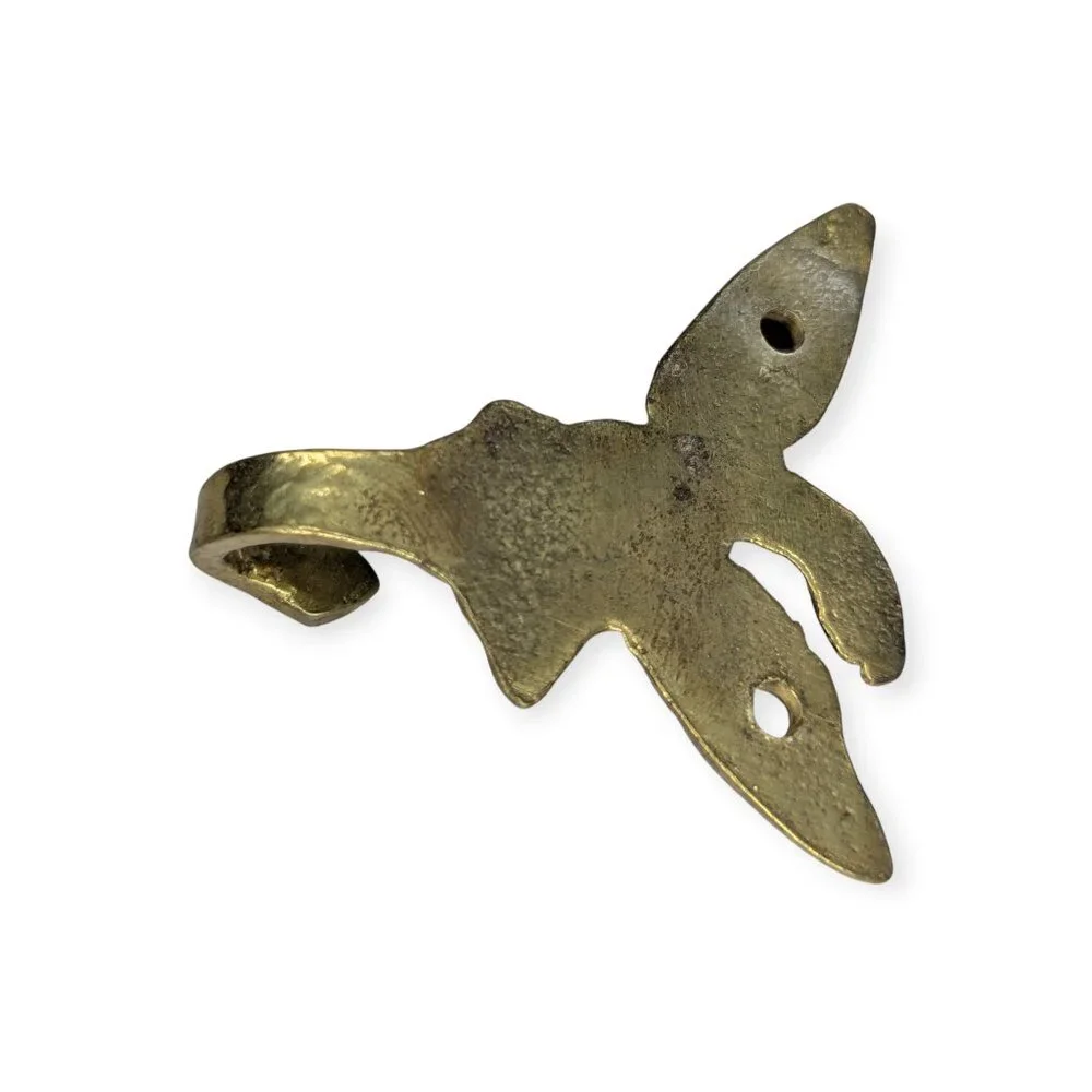 Vintage Brass Mallard Duck Wildlife Wall Mount Coat Hat Hook Hanger 2